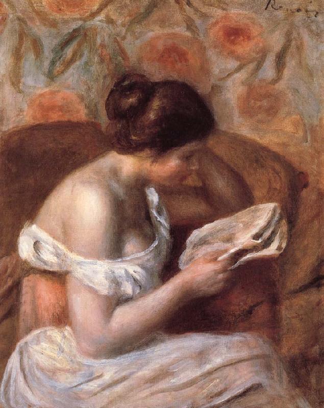 Pierre Auguste Renoir woman reading oil painting image